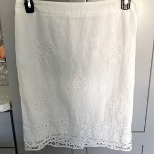 White new loft skirt size 6